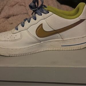 Nike Kids White and Brown Sneakers
